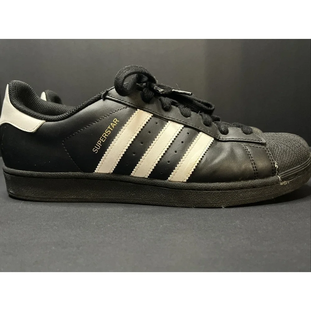 Adidas Superstar Men's Size 11 Black/White/Gold Sneaker